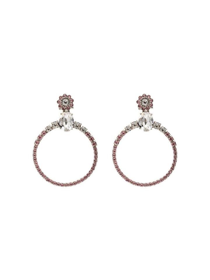 Miu Miu Embellished Hoop Earrings - Pink