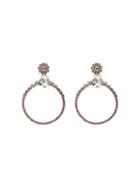Miu Miu Embellished Hoop Earrings - Pink