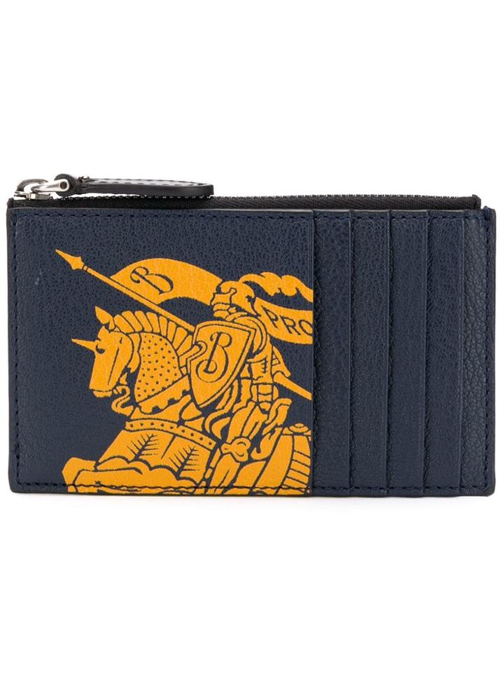 Burberry Logo Print Zip Cardholder - Blue
