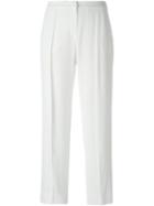 Emporio Armani Straight-leg Trousers, Women's, Size: 40, White, Acetate/viscose