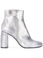 Stella Mccartney Metallic Alter Snakes Skin Ankle Boots - Grey