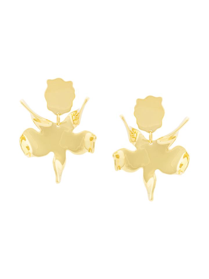 Lele Sadoughi Flower Silhouette Drop Earrings - Metallic
