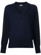 H Beauty & Youth - V Neck Sweatshirt - Women - Silk/cotton - One Size, Blue, Silk/cotton