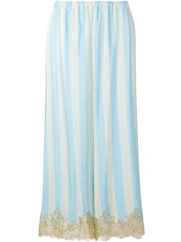 Rosamosario Lace Application Striped Trousers, Women's, Size: 38, Blue, Viscose