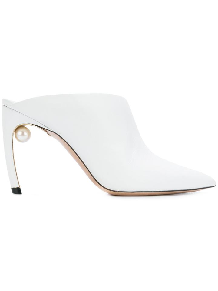 Nicholas Kirkwood Mira Pearl Mules - White