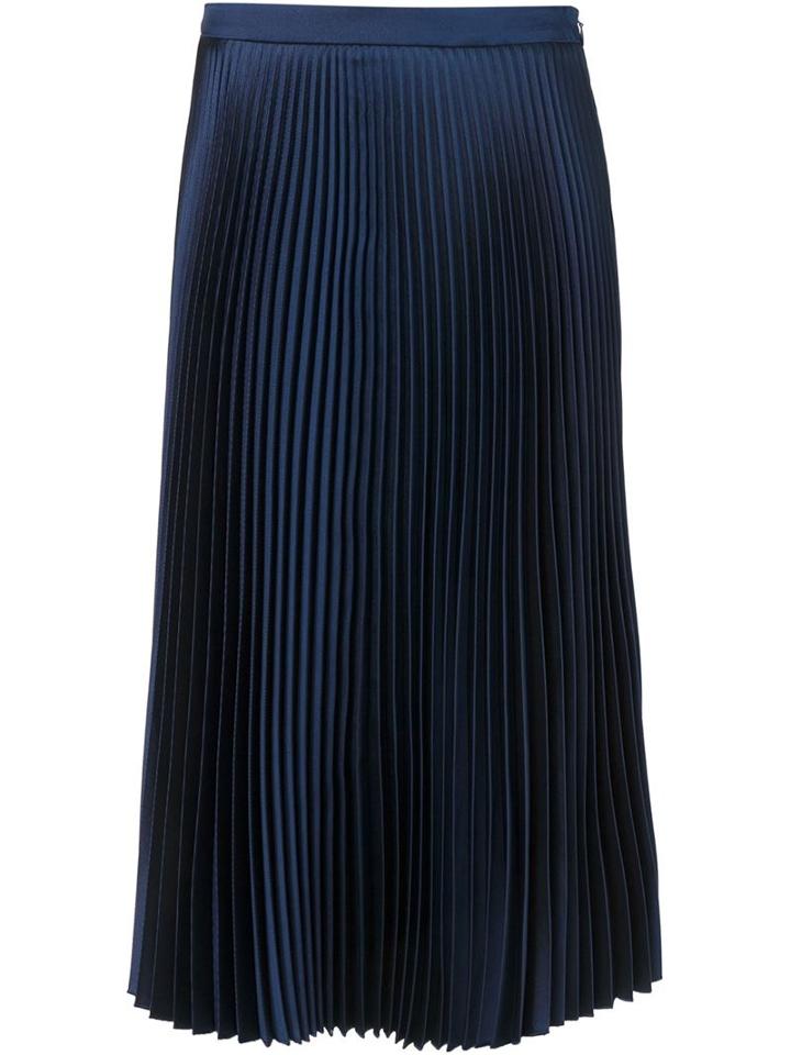 Suno Pleated Skirt, Women's, Size: 4, Blue, Silk/cotton