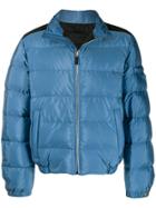 Prada Contrast Panel Padded Jacket - Blue