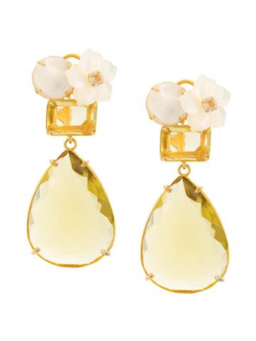 Bounkit Jewelry Petal & Teardrop Earrings - Lemon