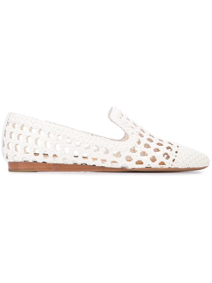 Veronica Beard Griffin Crochet Design Loafers - White