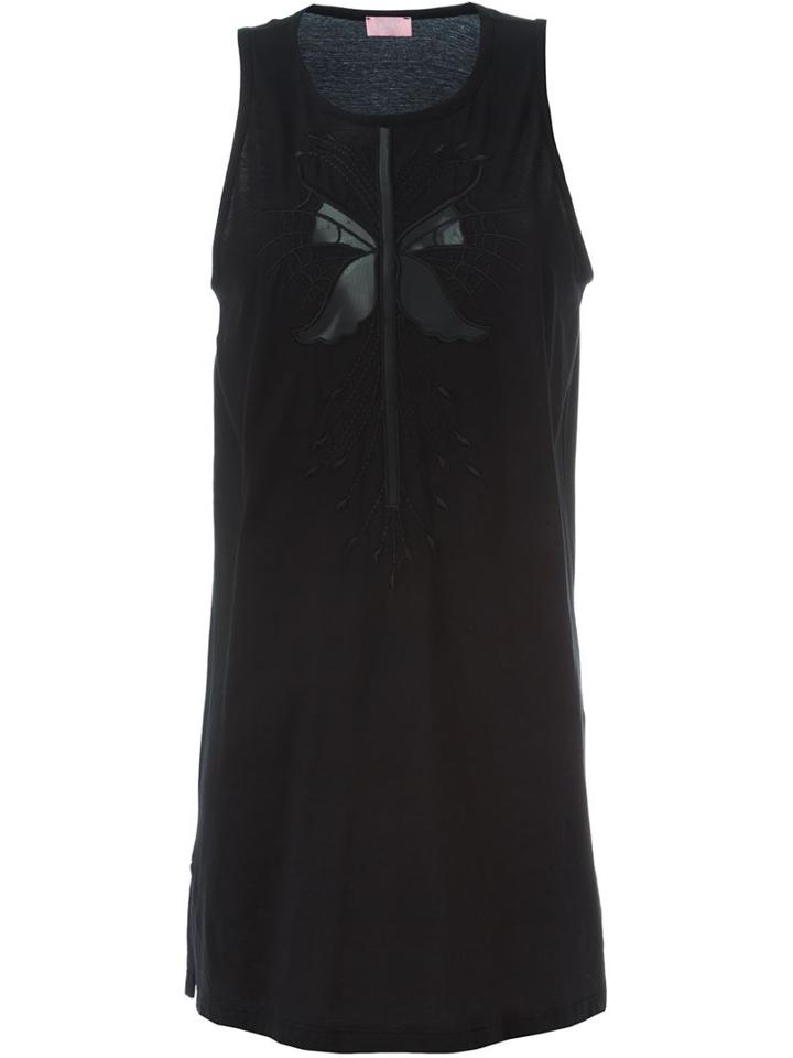 Giamba Embroidered Detail Tank Top, Women's, Size: 42, Black, Cotton/polyamide/spandex/elastane