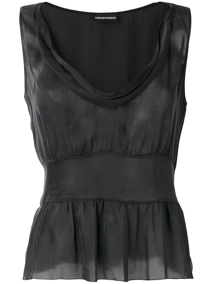 Giorgio Armani Pre-owned 2000's Gathered Blouse - Black