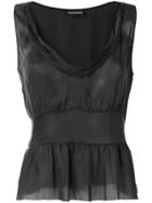 Giorgio Armani Pre-owned 2000's Gathered Blouse - Black