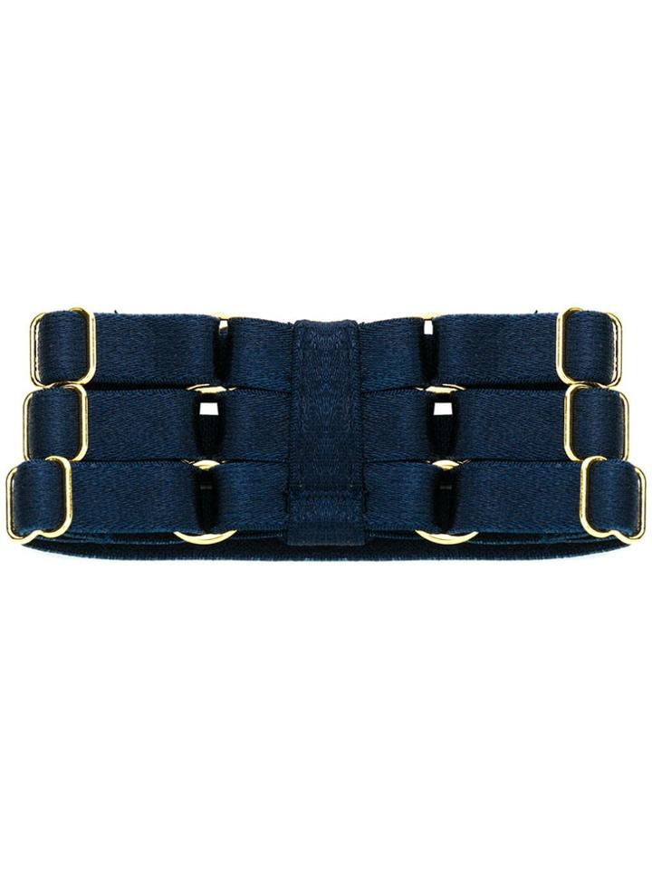 Bordelle Renee Multi Buckle Strap Cuff - Blue