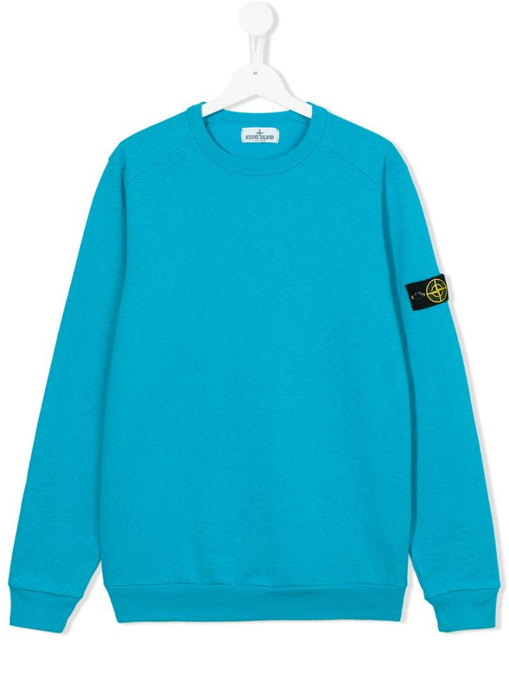 Stone Island Kids Crew Neck Sweatshirt, Boy's, Size: 14 Yrs, Blue