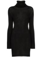 Ann Demeulemeester Longline Ribbed Turtleneck Sweater - Black