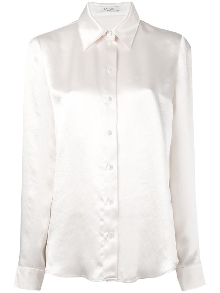 Lanvin - Long Sleeve Blouse - Women - Acetate - 38, Nude/neutrals, Acetate