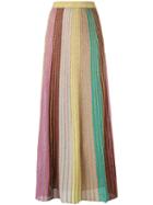 M Missoni - Metallic Knit Maxi Skirt - Women - Cotton/polyamide/polyester - 42, Pink/purple, Cotton/polyamide/polyester