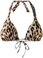 Moschino Leopard Print Bikini Top - Brown