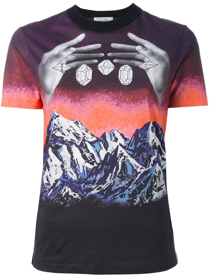 Carven All-over Print T-shirt, Women's, Size: Xs, Cotton