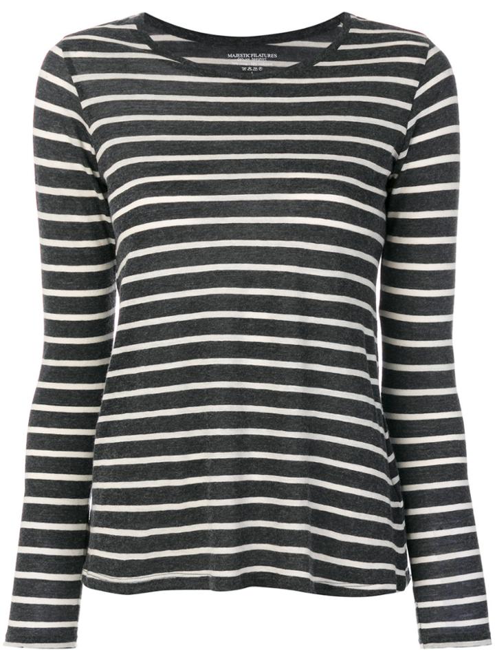 Majestic Filatures Striped Sweater - Grey