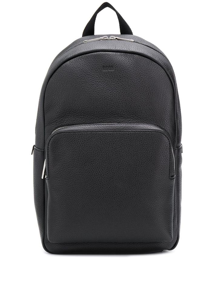 Boss Hugo Boss Textured Leather Backpack - Black