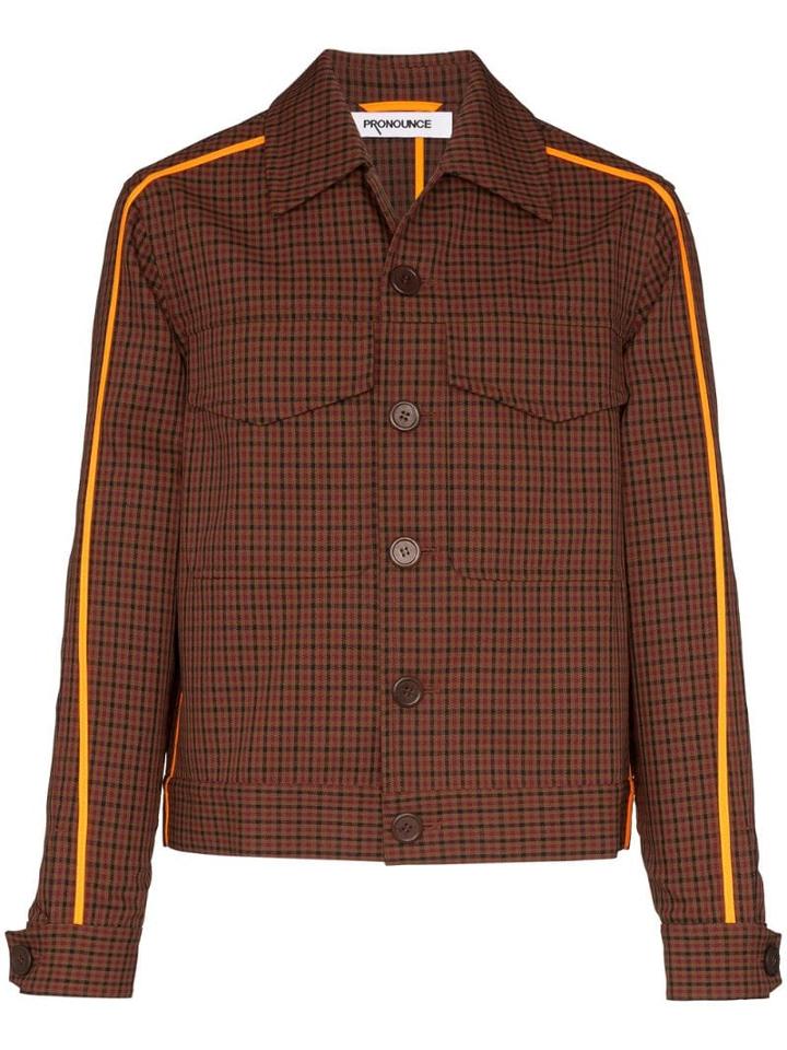 Pronounce Check Buttoned Jacket - Brown