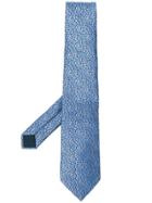 Lanvin Silk Feathers Tie - Blue