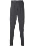 Emporio Armani High-waisted Tapered Trousers - Grey