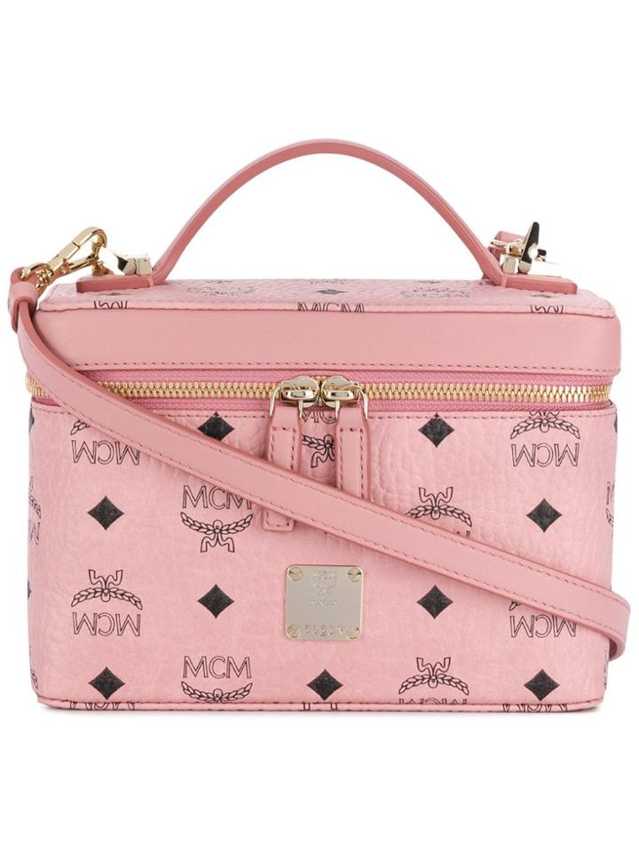 Mcm Rockstar Vanity Case In Visetos Original - Pink