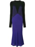 Haider Ackermann Purple Silk Cami Detail Long Sleeve Dress - Black