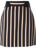 Emanuel Ungaro Striped Mini Skirt, Women's, Size: 42, Black, Rayon/acetate