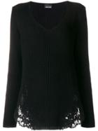 Ermanno Ermanno Lace Detail Jumper - Black