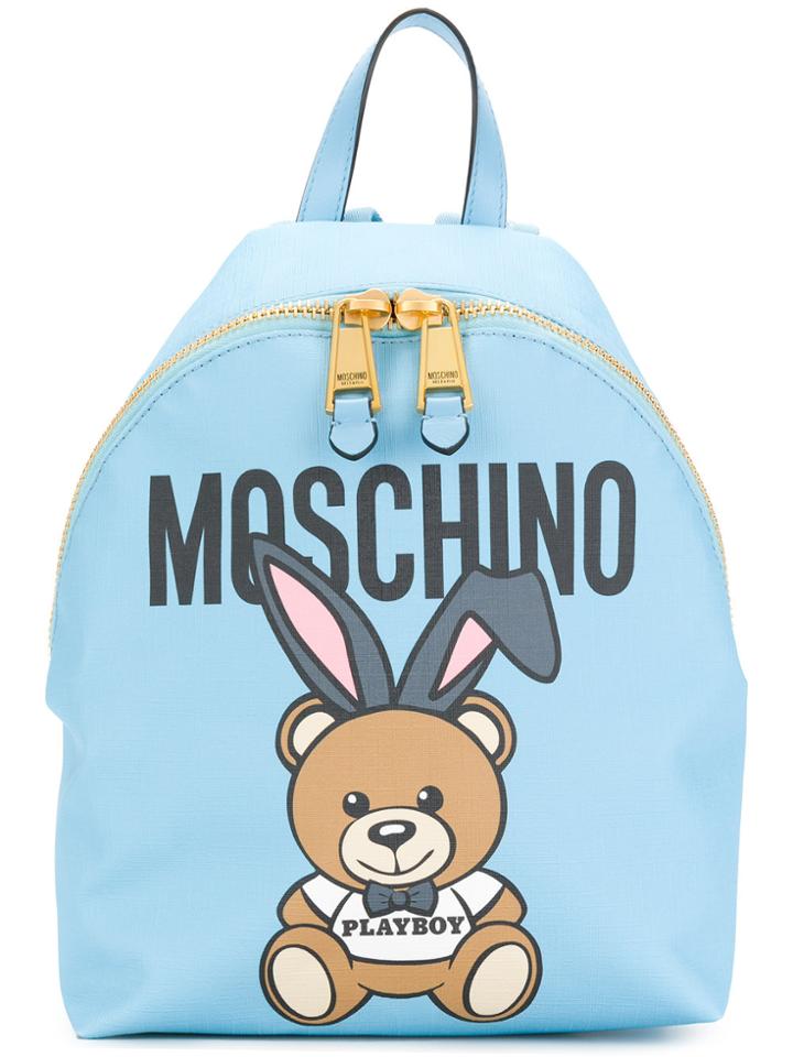Moschino Playboy Teddy Backpack - Blue