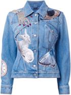 Alexander Mcqueen Embellished Denim Jacket, Women's, Size: 42, Blue, Cotton