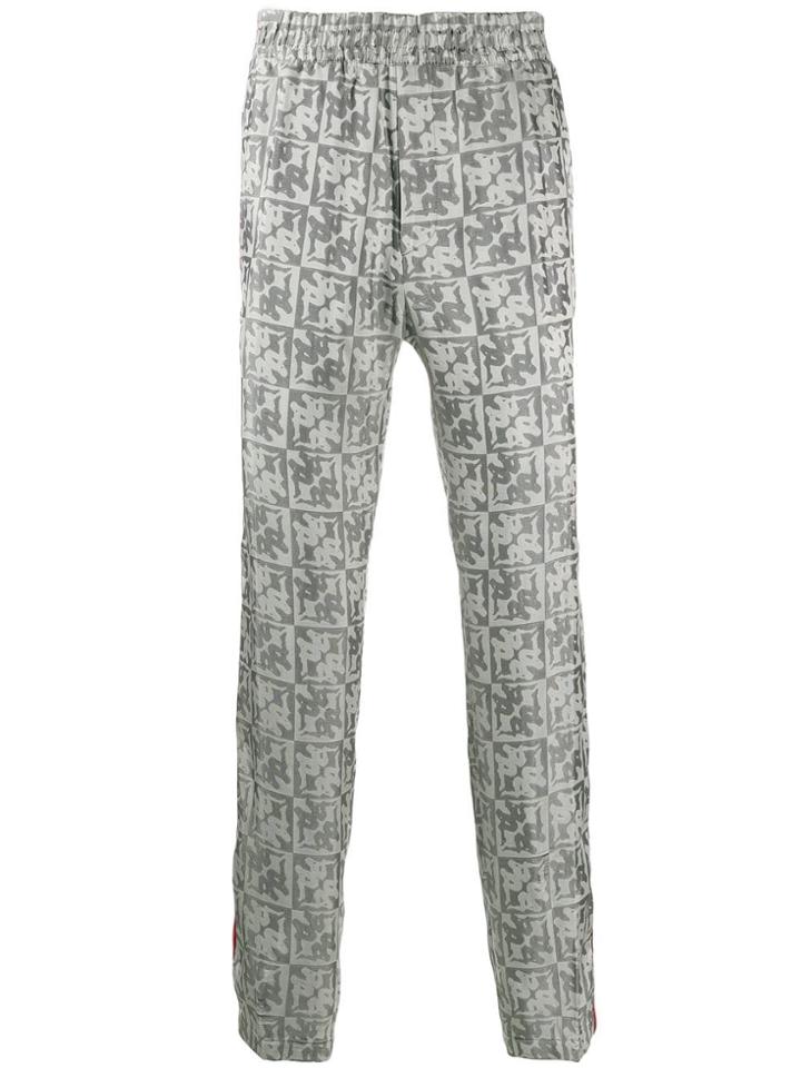 Paura High Shine Logo Track Trousers - Grey