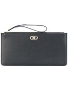 Salvatore Ferragamo - Loop Handle Clutch - Women - Calf Leather - One Size, Black, Calf Leather