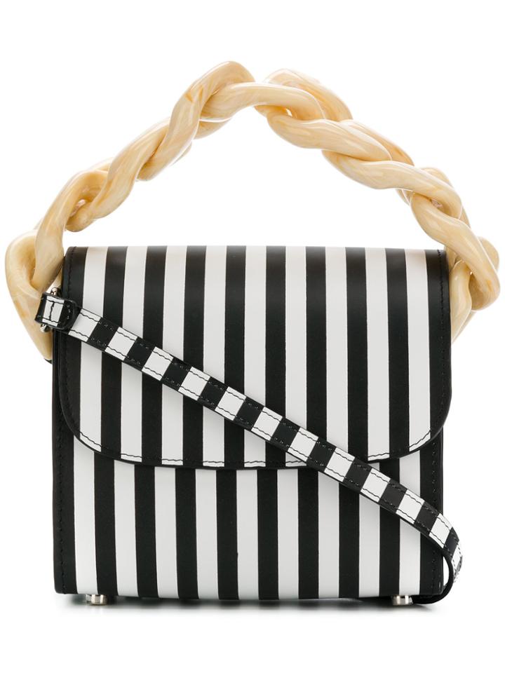 Marques'almeida Foldover Striped Tote - Black