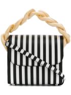 Marques'almeida Foldover Striped Tote - Black