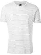 Eleventy Striped T-shirt, Men's, Size: L, White, Cotton