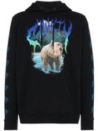 Marcelo Burlon County Of Milan Bear Print Cotton Hooded Sweatshirt -