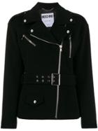 Moschino Off-centre Zipped Jacket - Black