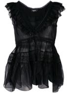 Dsquared2 Ruffled Lace Top - Black