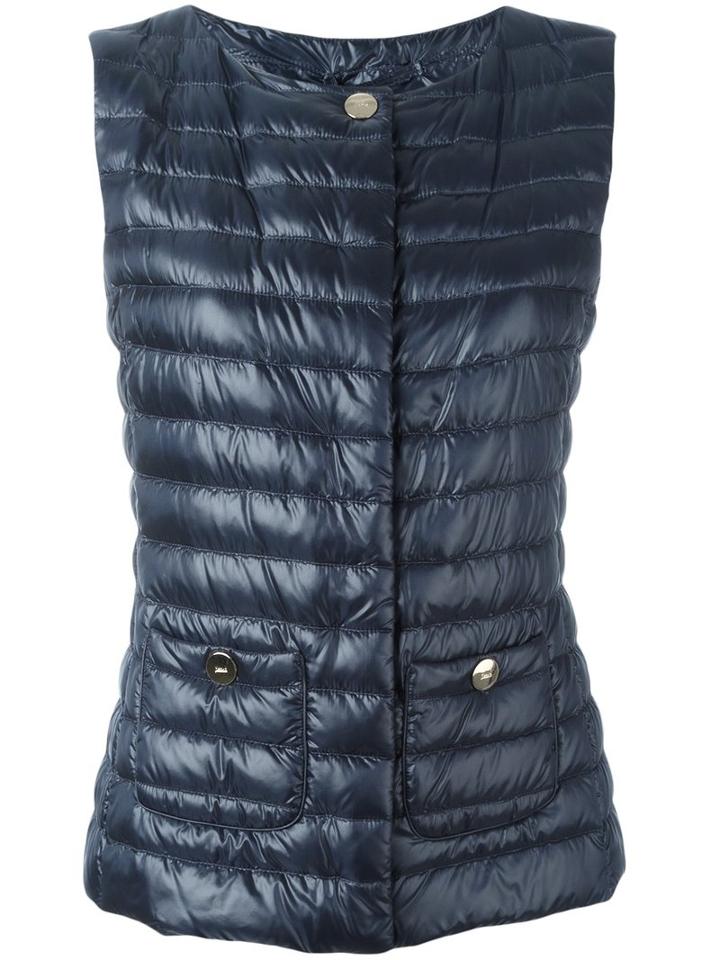 Herno Padded Gilet, Women's, Size: 40, Blue, Cotton/acetate/polyamide