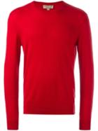 Burberry Crew Neck Jumper, Men's, Size: Xs, Red, Cotton/cashmere