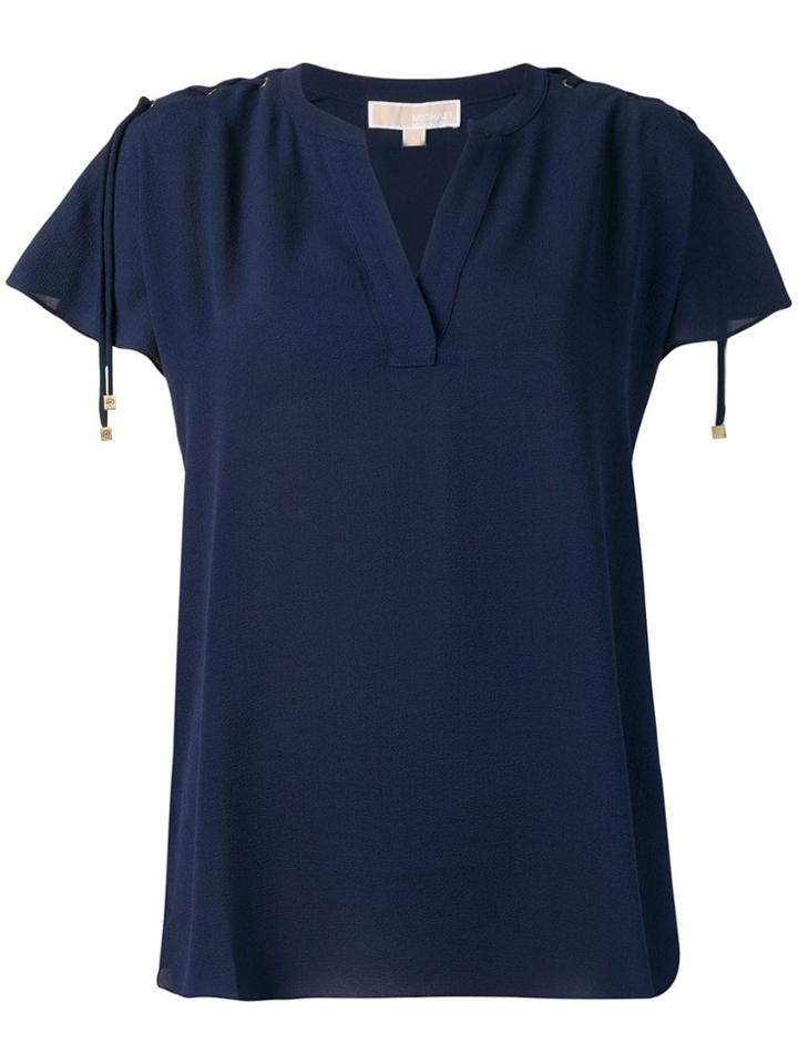 Michael Michael Kors Lace-up Blouse - Blue