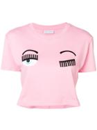 Chiara Ferragni Cropped Winking Eye T-shirt - Pink