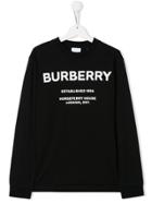Burberry Kids Teen Long-sleeve Horseferry Print Top - Black