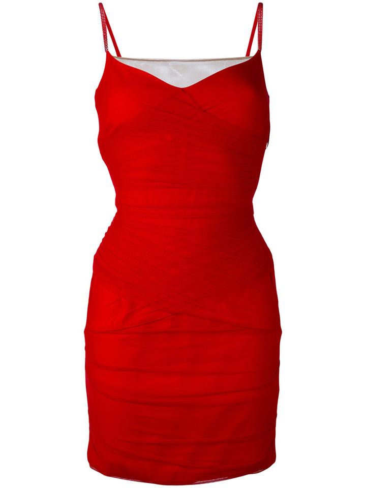 Versace - Ruched Mini Dress - Women - Silk/polyamide/spandex/elastane/metal - 40, Red, Silk/polyamide/spandex/elastane/metal
