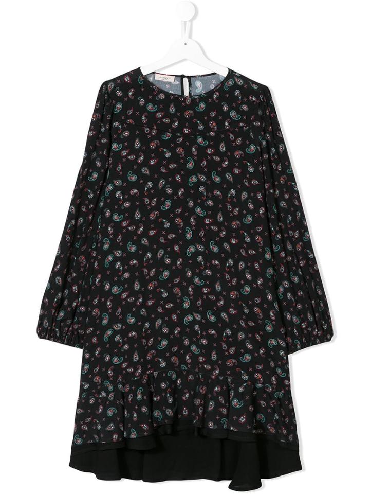 Pinko Kids Paisley High Low Dress - Black