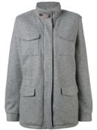 Loro Piana - Multi-pockets Short Coat - Women - Goat Skin/cashmere - M, Grey, Goat Skin/cashmere